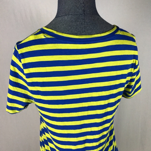 J. Crew Women's Size S Blue & Yellow Stripped top - Picture 6 of 8